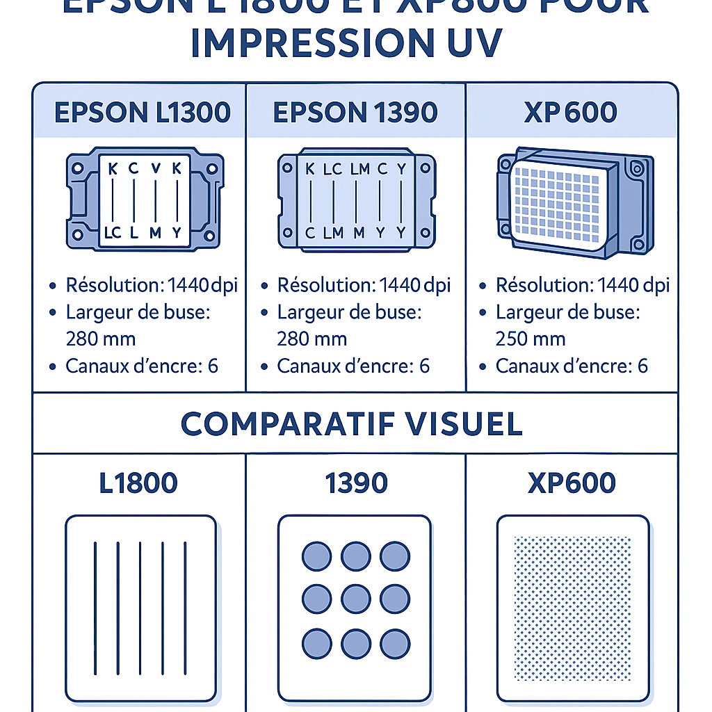 Guide Complet des Têtes d'Impression Epson pour l'Impression UV : L1800, 1390 et XP600